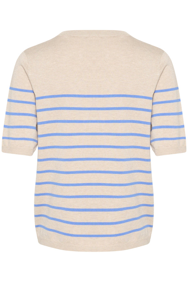 KAFFE LIZZA STRIPED KNIT SHORT SLEEVE TOP