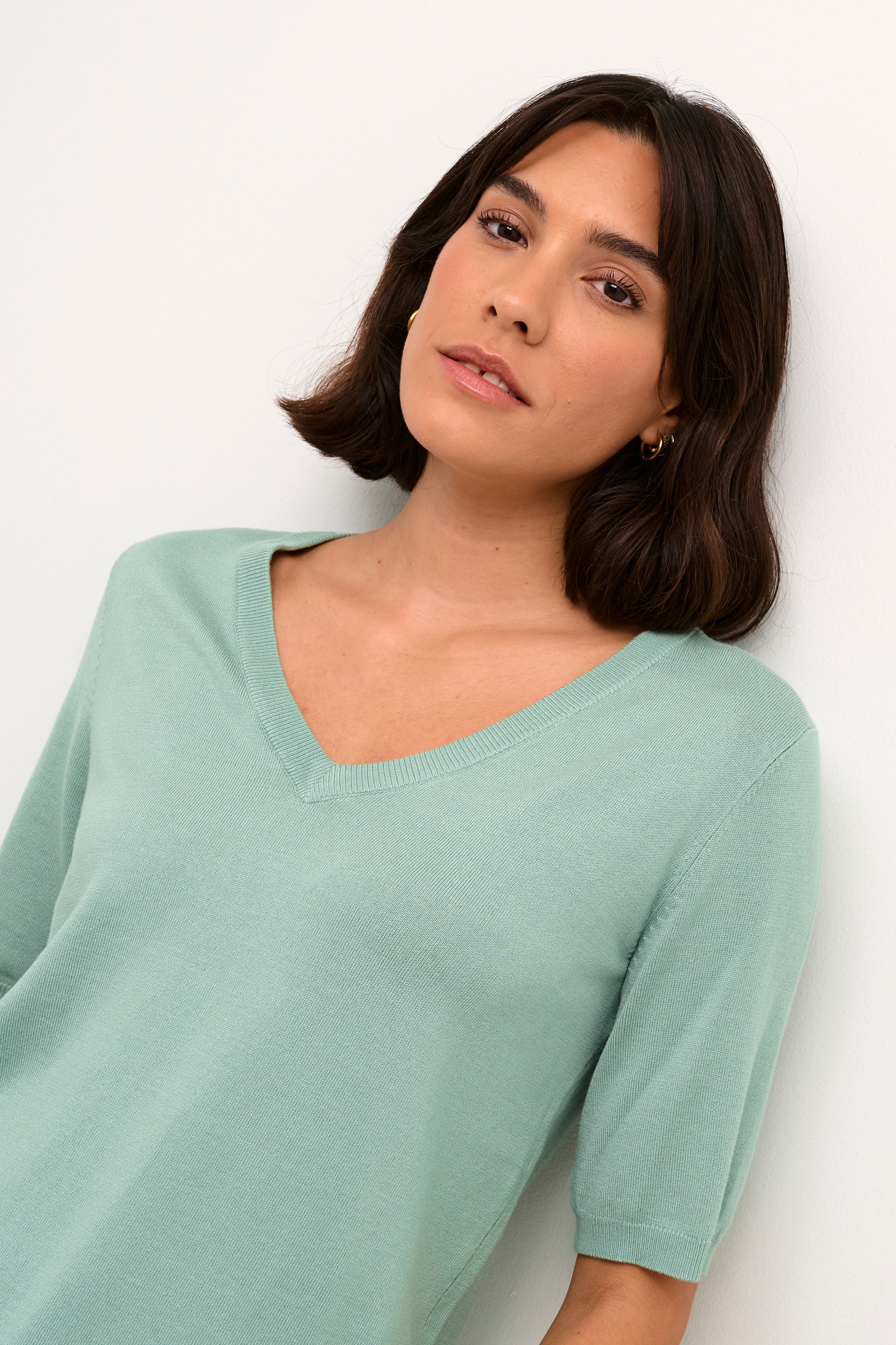 KAFFE KALIZZA V NECK PULLOVER