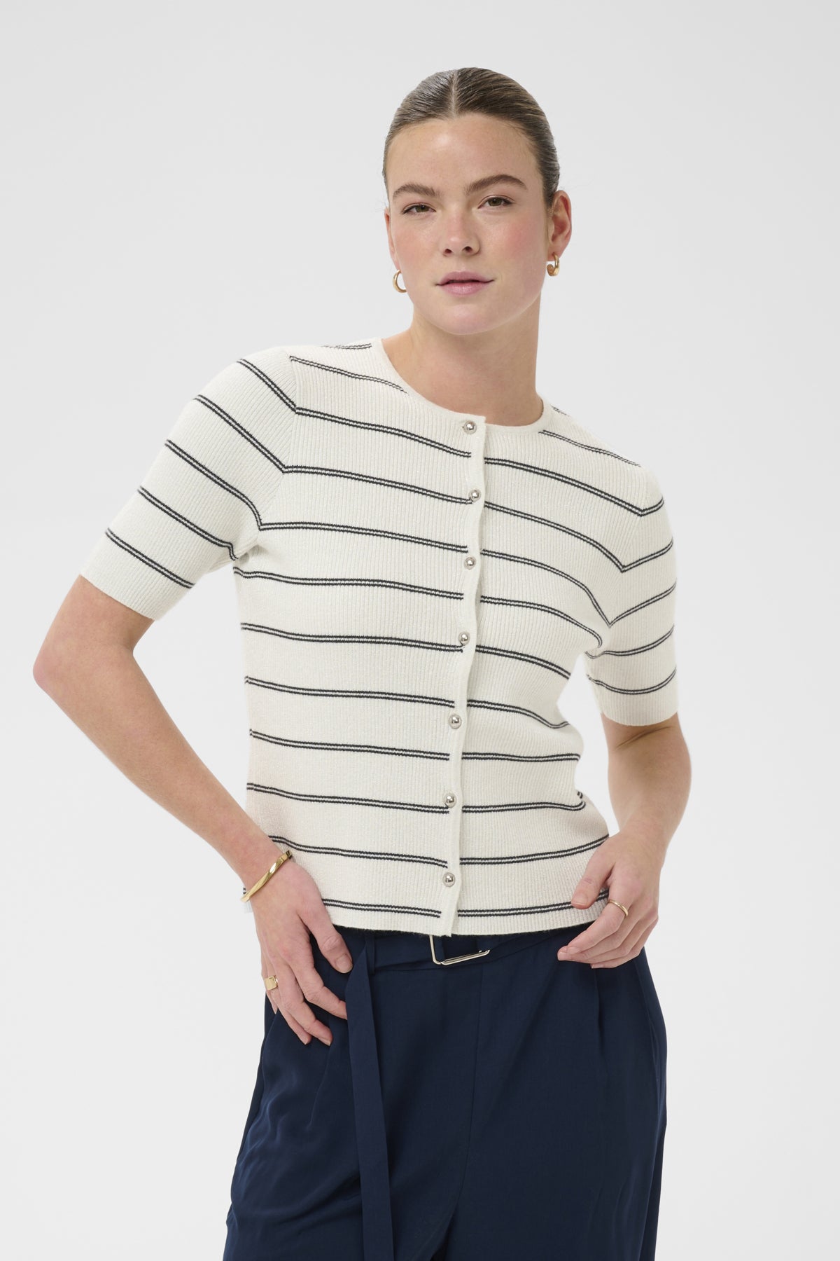 KAFFE KAMORITA BUTTON UP CARDIGAN TOP