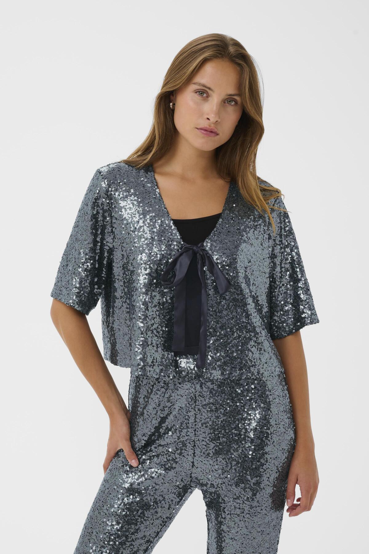 KAFFE KALAU SEQUIN CARDIGAN
