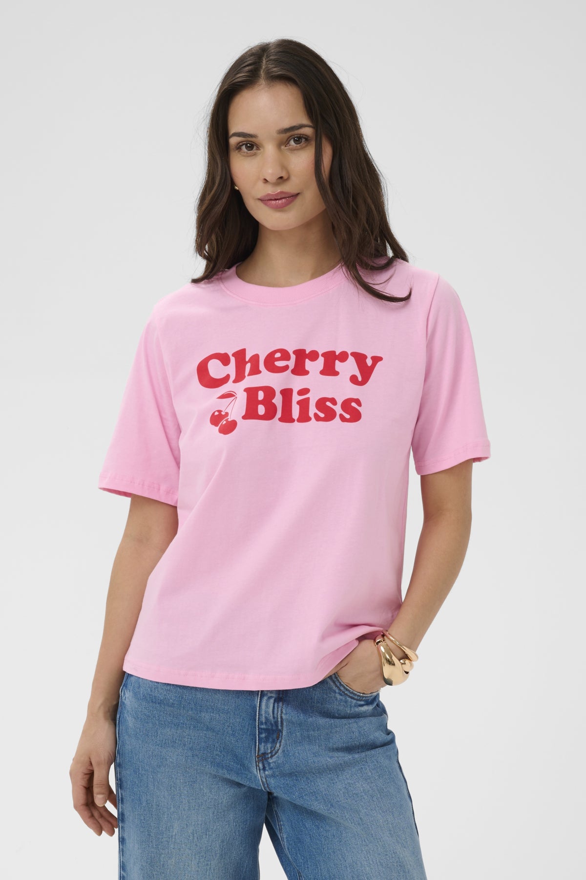 KAFFE COTTON PRINTED TEE