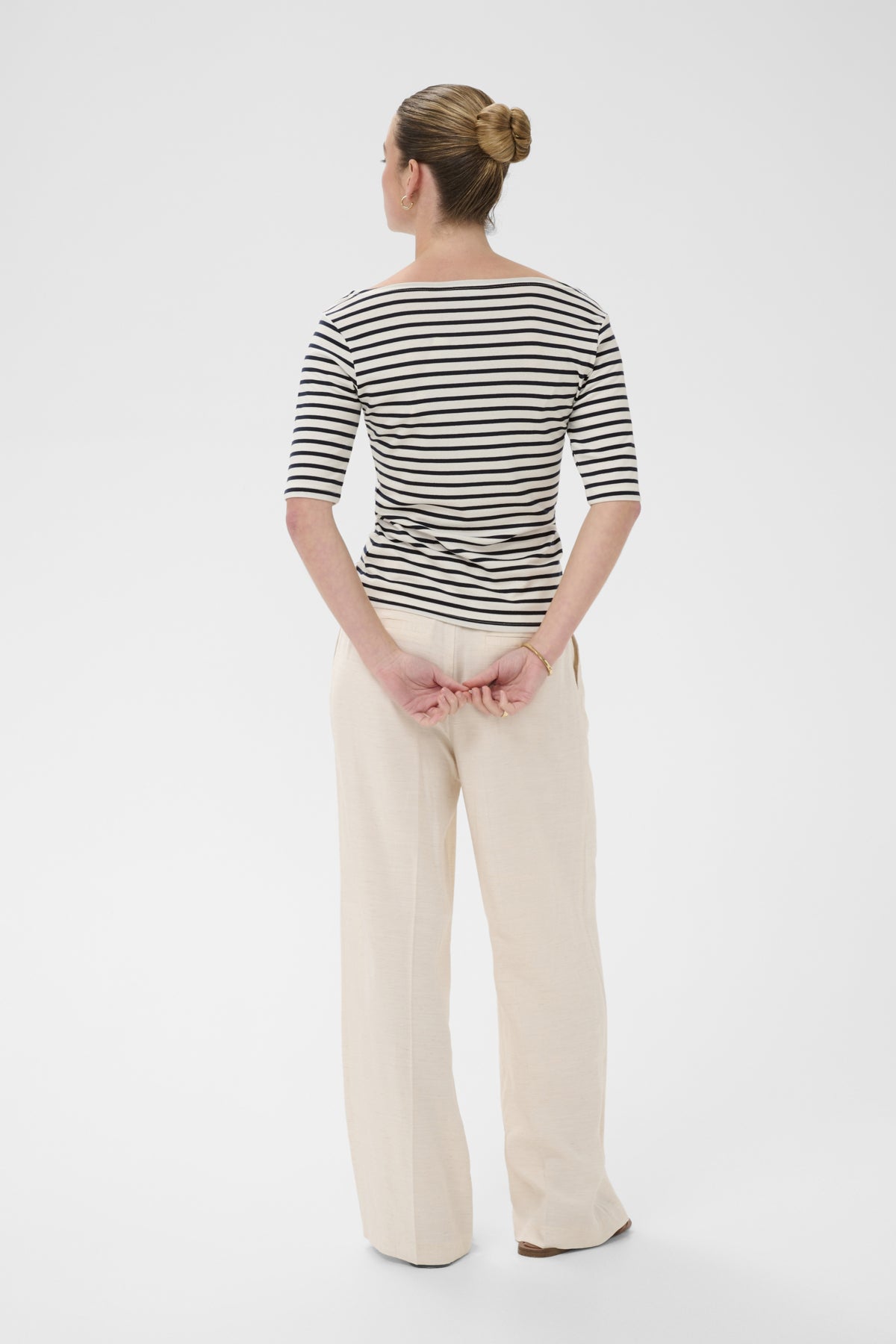 KAFFE KALIDDY HALF SLEEVE BOATNECK TOP