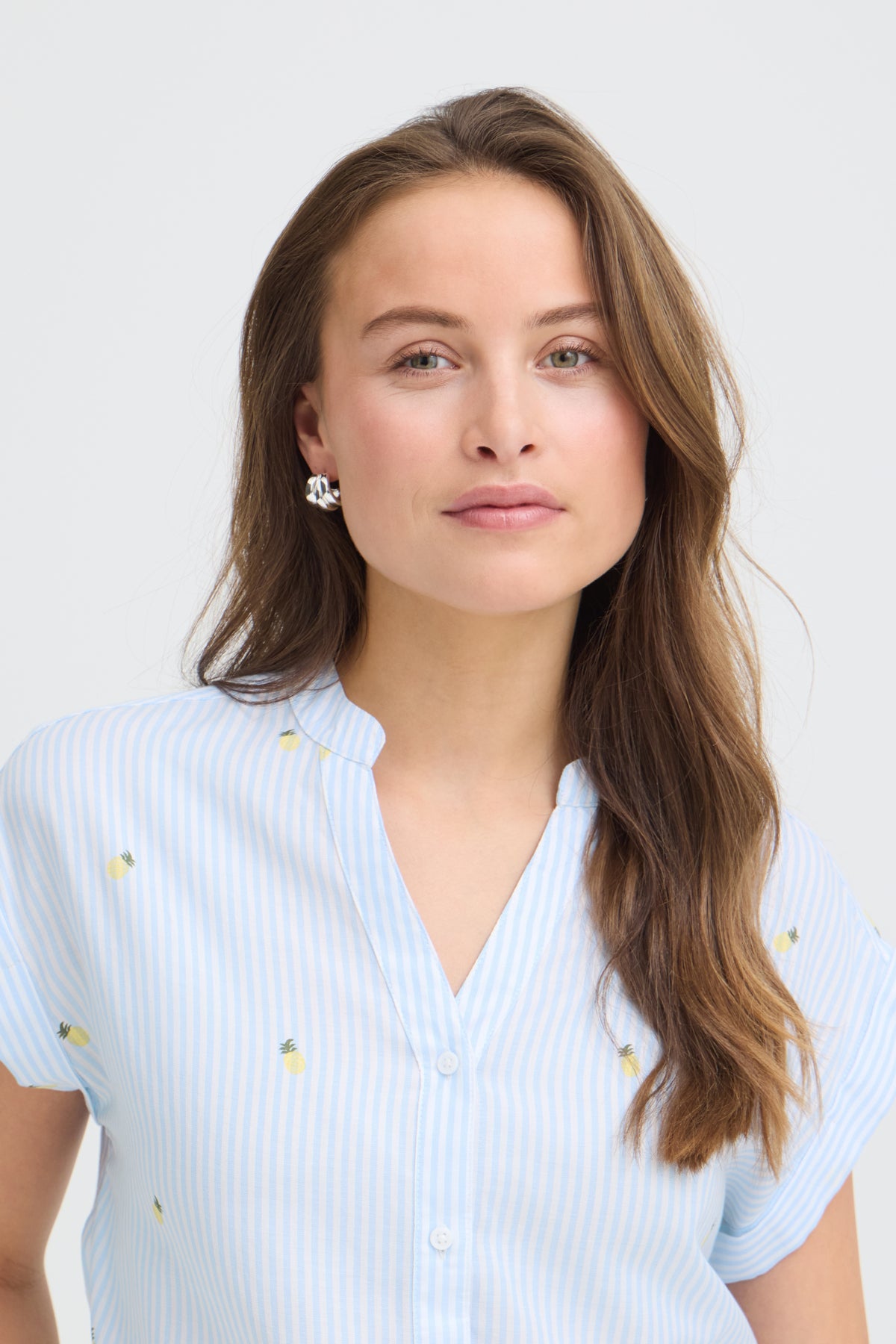 B YOUNG BYSILAS CAP SLEEVE COTTON SHIRT