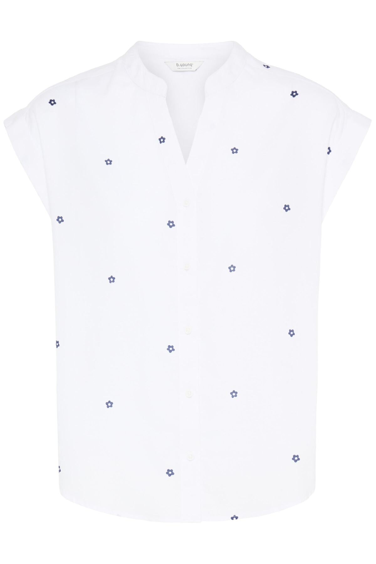 B YOUNG BYSILAS CAP SLEEVE COTTON SHIRT