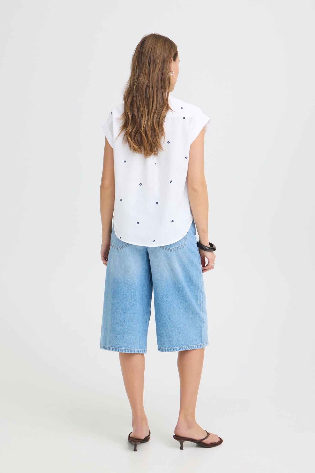 B YOUNG BYSILAS CAP SLEEVE COTTON SHIRT