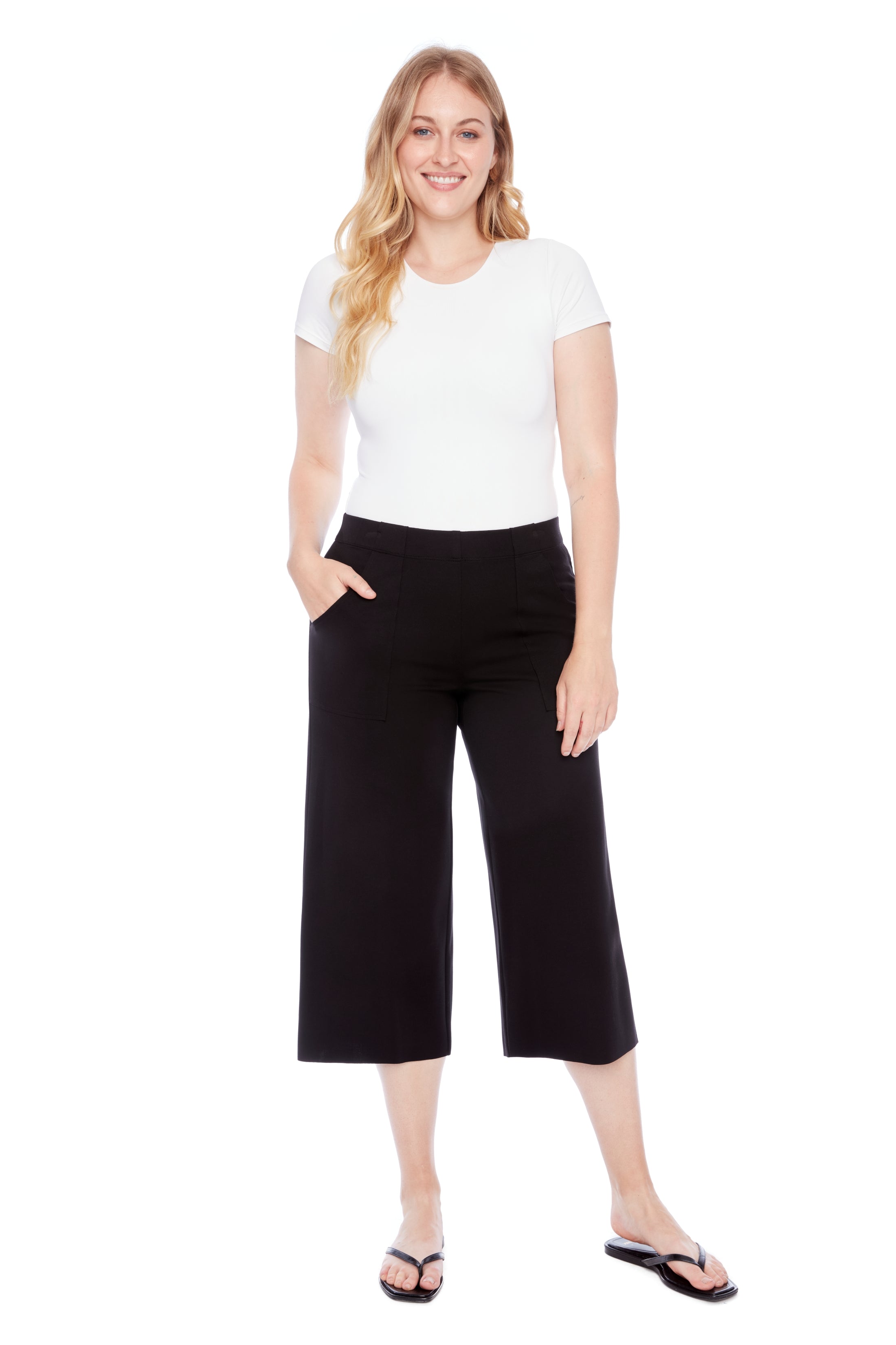 ILTM MARLENA GAUCHO LIGHT PONTE WIDE LEG PANT