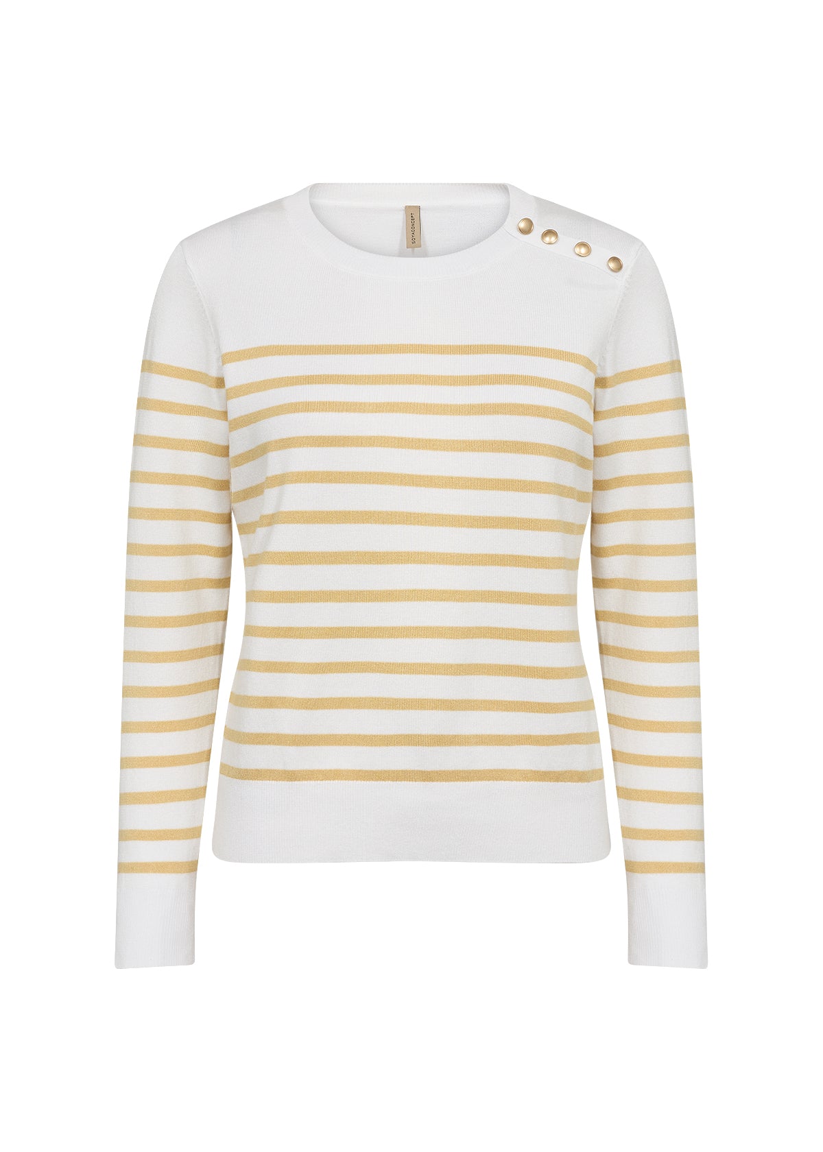 SOYA CONCEPT BUTTON STRIPE SPRING SWEATER