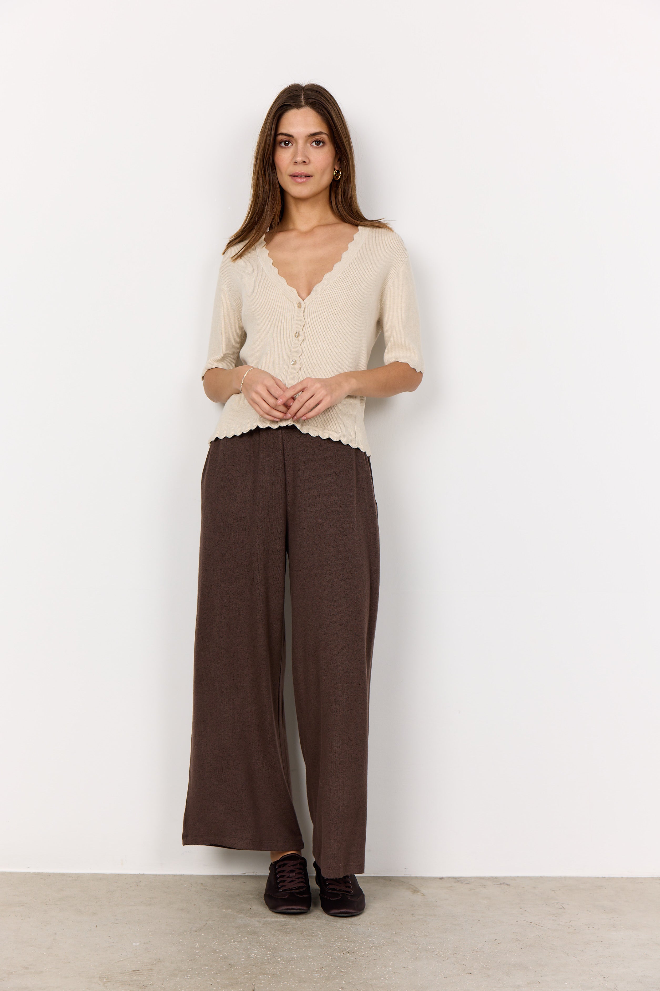 SOYA CONCEPT SCALLOP EDGE DOLLIE KNIT CARDIGAN