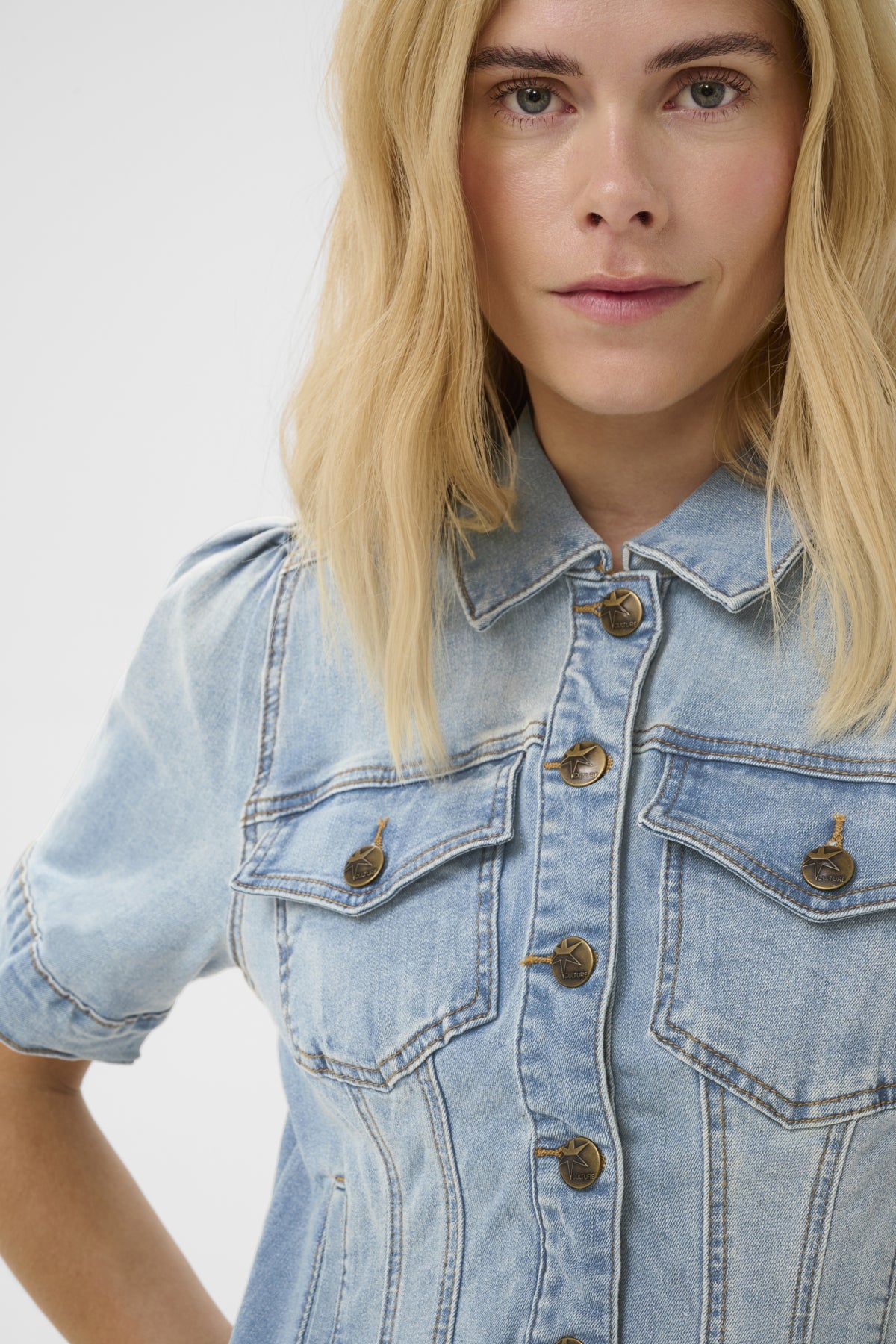 CULTURE CUBRIANA SHORT SLEEVE DENIM JACKET