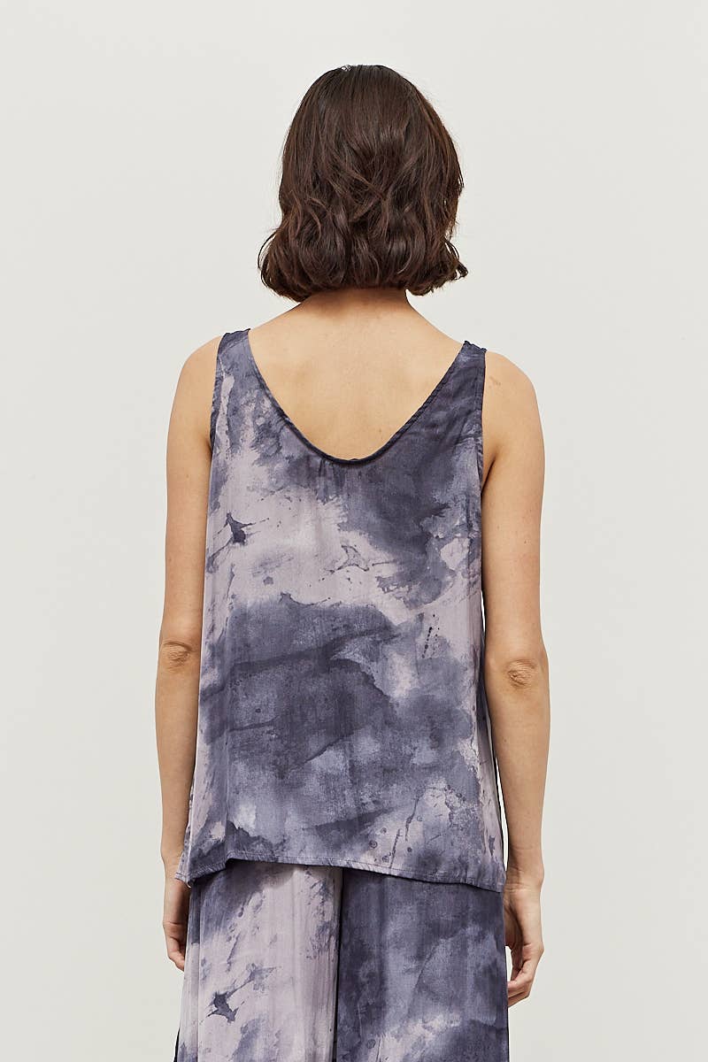 GRADE & GATHER ISABEL TIE DYE SATIN TANK