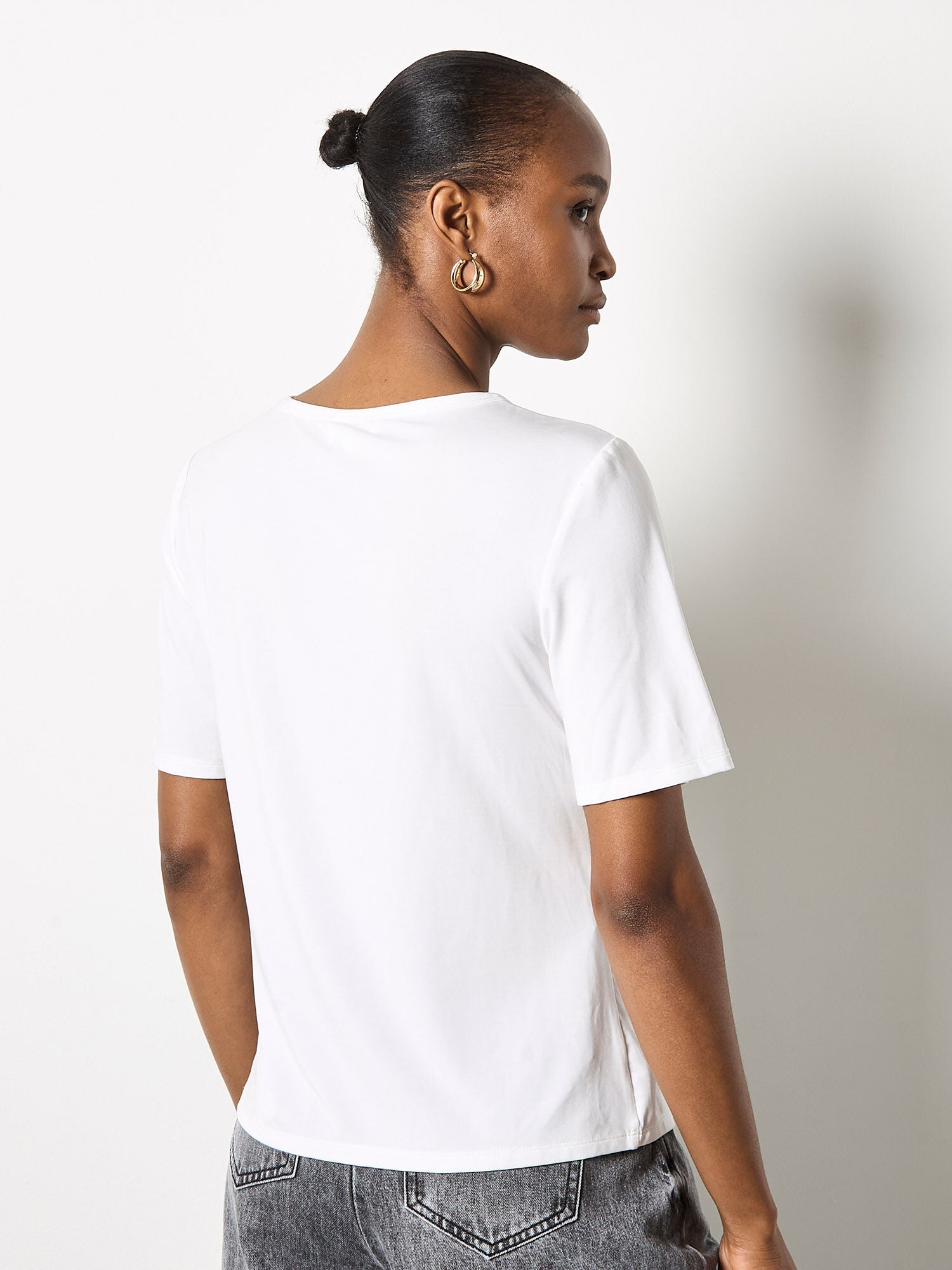 APRICOT LYOCELL SHORT SLEEVE TEE SHIRT