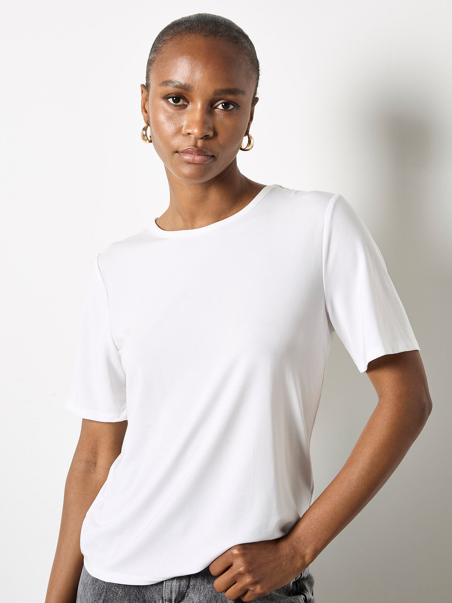 APRICOT LYOCELL SHORT SLEEVE TEE SHIRT