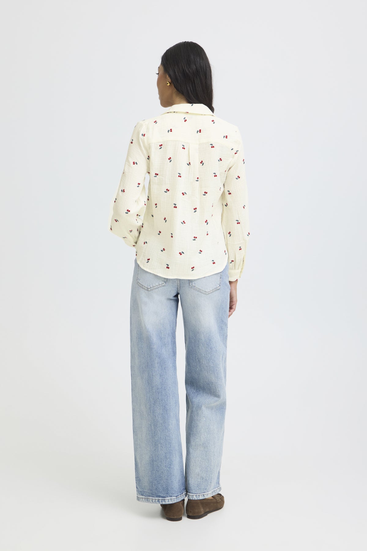 B YOUNG BYIBERLIN EMBROIDERED CHERRY SHIRT