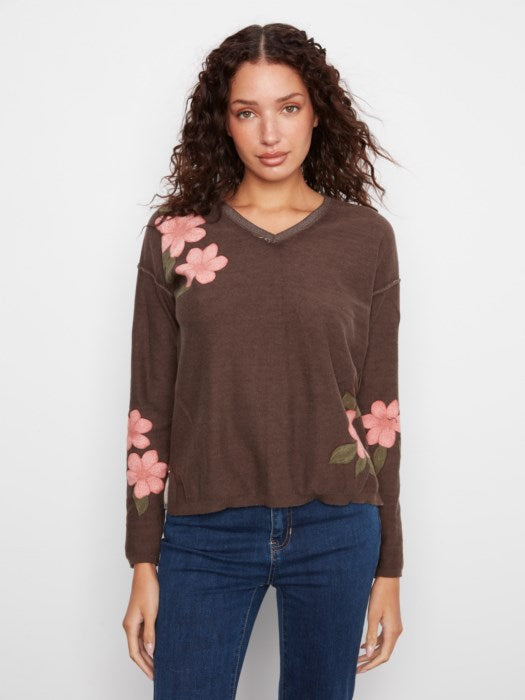 CHARLI B REVESIBLE COTTON LONG SLEEVE SWEATER
