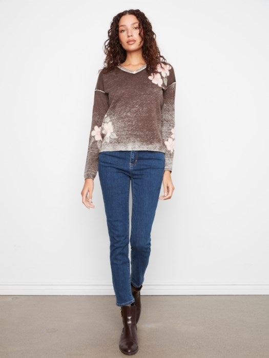 CHARLI B REVESIBLE COTTON LONG SLEEVE SWEATER