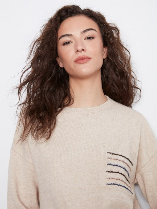 CHARLI B SEQUIN POCKET SWEATER
