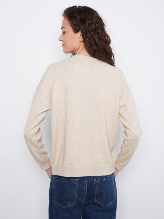 CHARLI B SEQUIN POCKET SWEATER