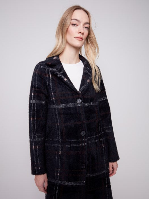 CHARLI B PLUSH LONG COATIGAN