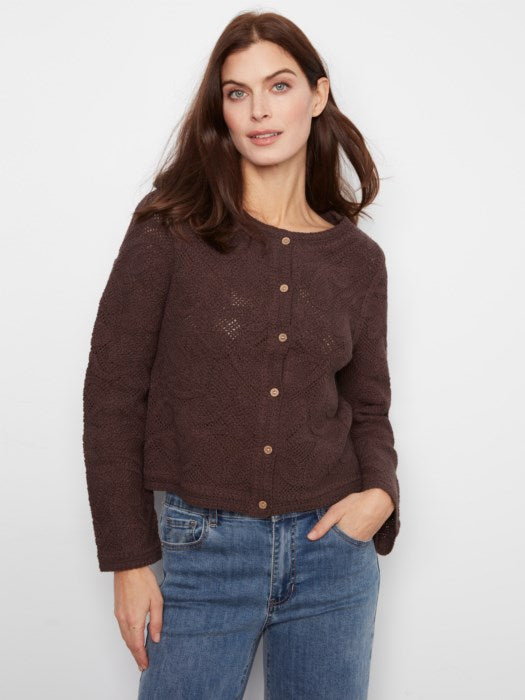 CHARLI B CROCHET LONG SLEEVE CARDIGAN