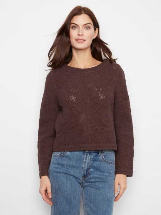 CHARLI B CROCHET LONG SLEEVE CARDIGAN