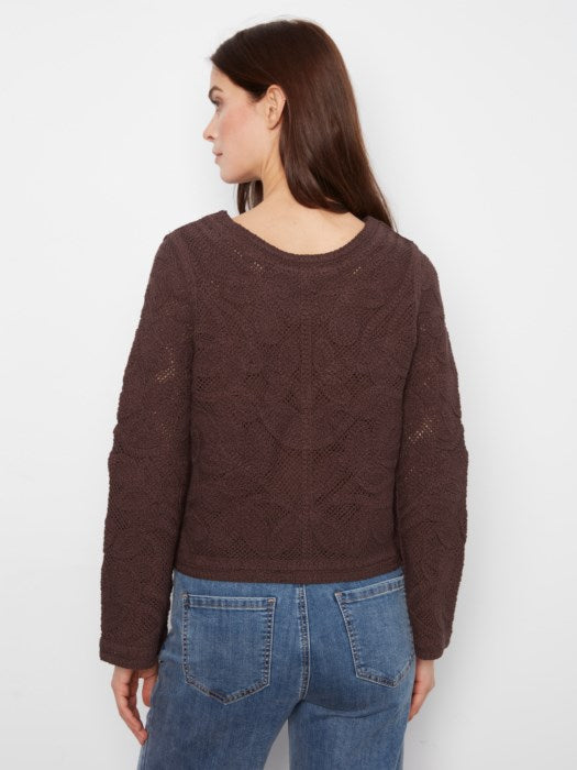 CHARLI B CROCHET LONG SLEEVE CARDIGAN