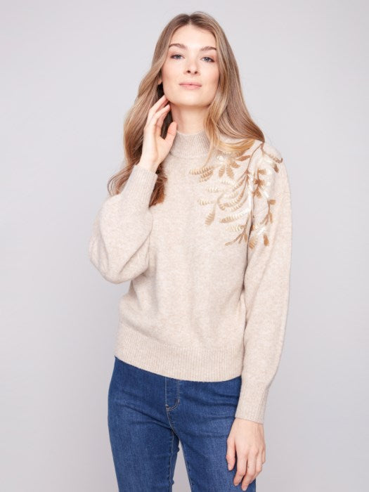 CHARLI B LONG SLEEVE SEQUIN SWEATER