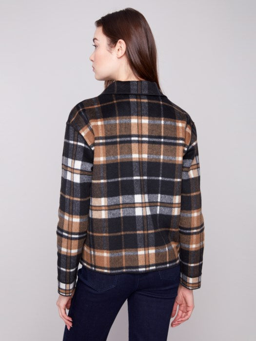 CHARLI B REVERSIBLE PLAID FALL JACKET