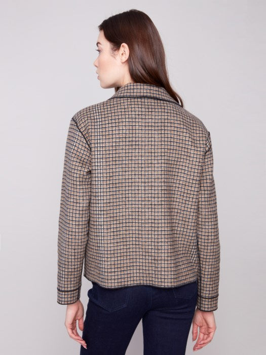 CHARLI B REVERSIBLE PLAID FALL JACKET