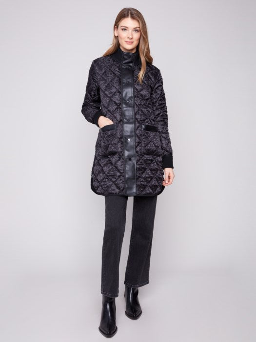 CHARLI B LONG QUILTED REVERSIBLE JACKET