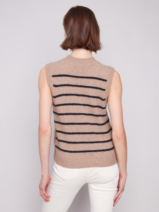 CHARLI B STRIPED SWEATER VEST
