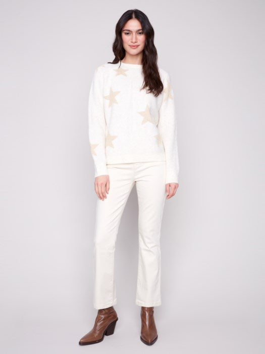 CHARLI B STAR JAQUARD LUREX SWEATER