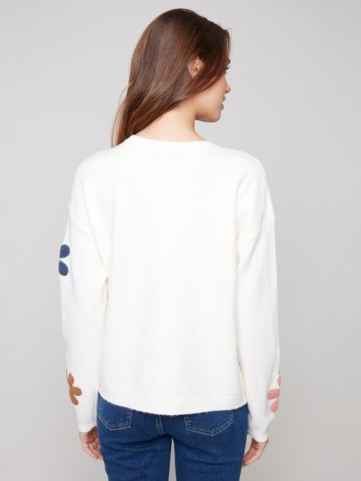 CHARLI B SUPER PLUSH FLOWER SWEATER