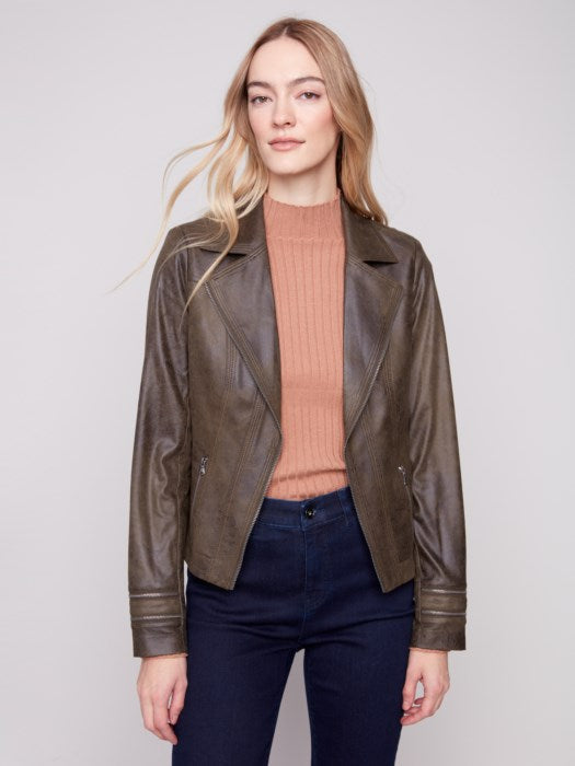 CHARLI B VINTAGE FAUX LEATHER JACKET