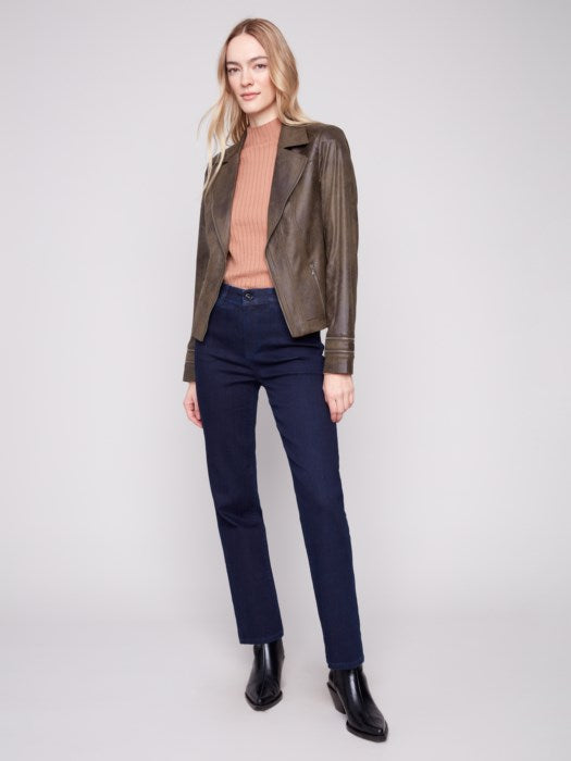 CHARLI B VINTAGE FAUX LEATHER JACKET