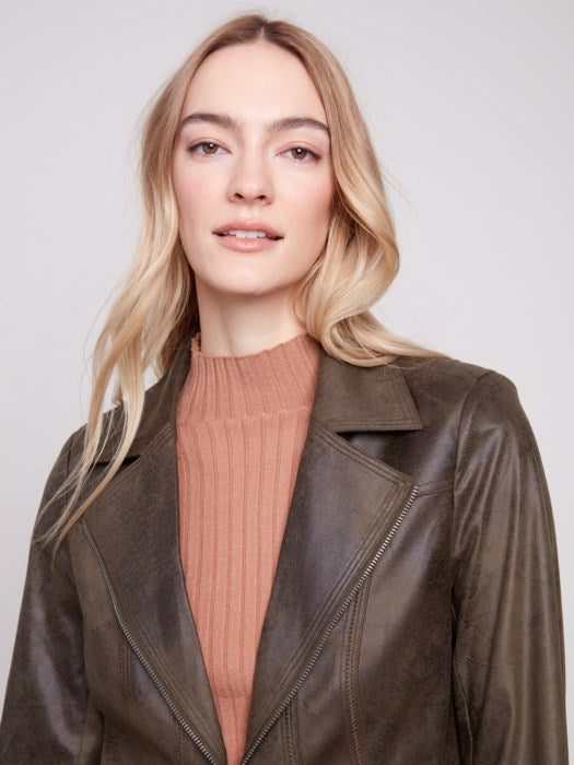 CHARLI B VINTAGE FAUX LEATHER JACKET