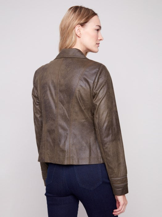 CHARLI B VINTAGE FAUX LEATHER JACKET
