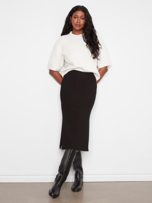 CHARLI B FITTED SKIRT WITH PATCH POCKETS