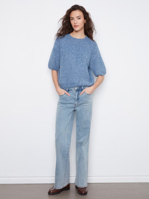 CHARLI B ELBOW SLEEVE SWEATER
