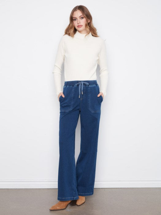 CHARLI B KNIT DENIM PANT