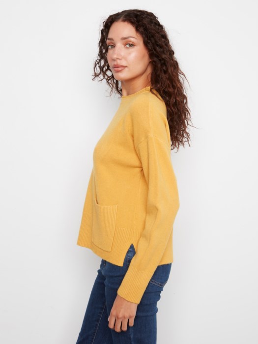 CHARLI B PATCH POCKET SWEATER