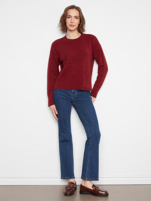 CHARLI B PATCH POCKET SWEATER