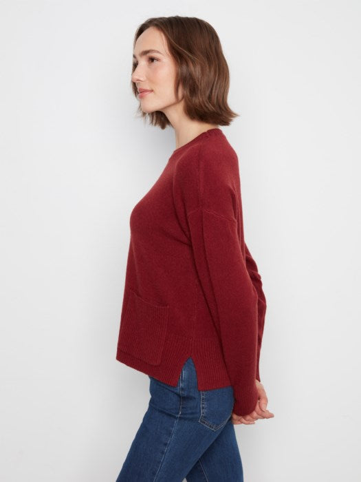 CHARLI B PATCH POCKET SWEATER