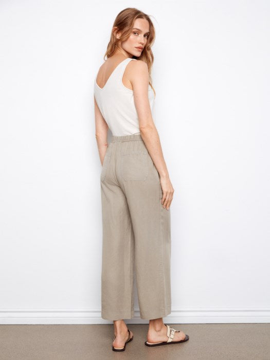CHARLI B TENCEL WIDE LEG CROPPED PANT