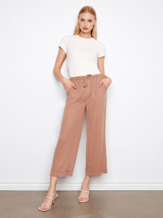 CHARLI B TENCEL WIDE LEG CROPPED PANT