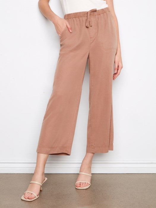CHARLI B TENCEL WIDE LEG CROPPED PANT