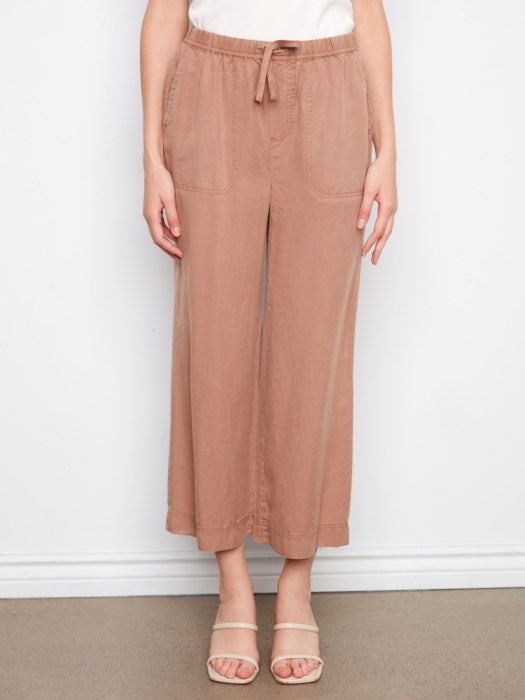 CHARLI B TENCEL WIDE LEG CROPPED PANT