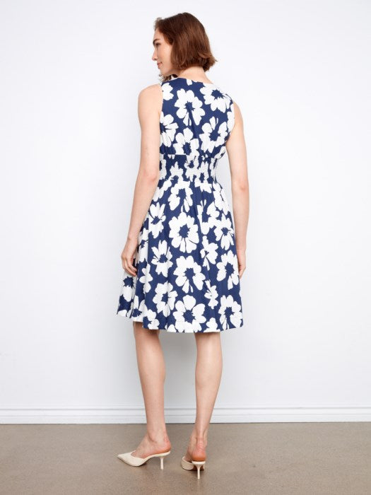 CHARLI B COTTON PRINT FRONT ZIP DRESS