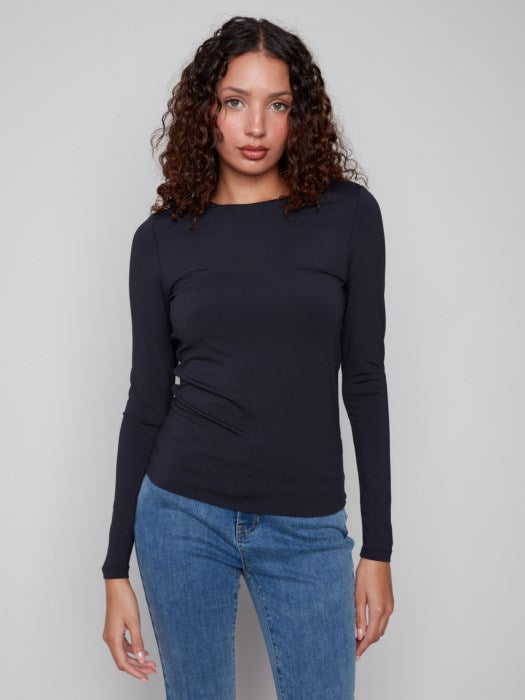 CHARLI B SECOND SKIN LONG SLEEVE TOP