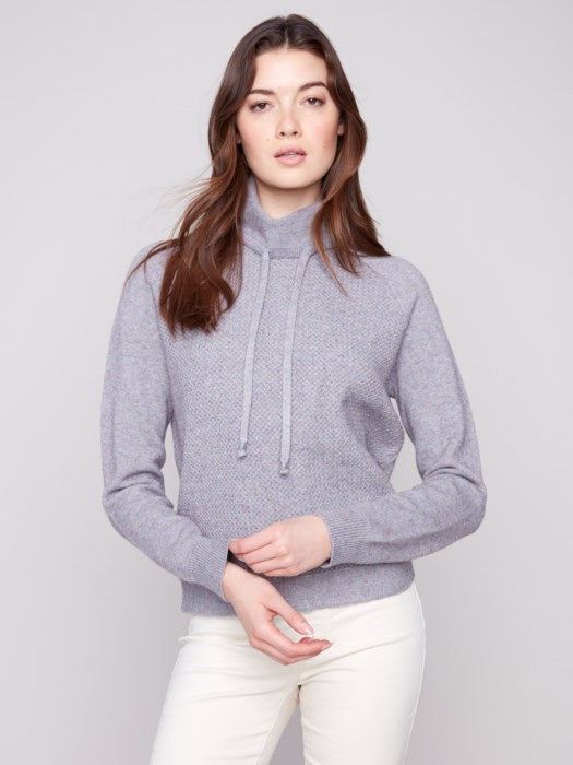 CHARLI B TEXTURED COWL NECK SWEATER