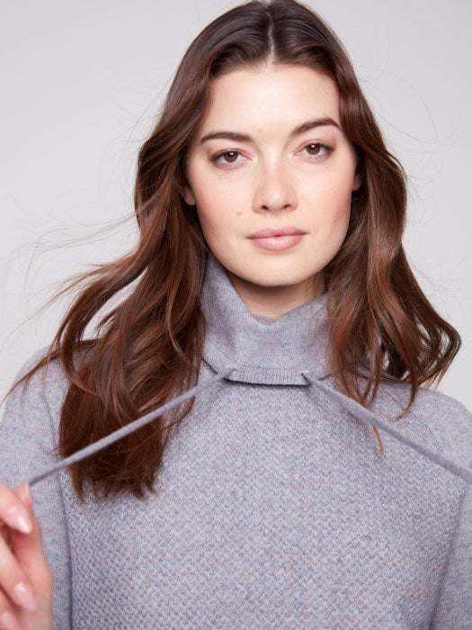 CHARLI B TEXTURED COWL NECK SWEATER